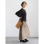 スカート レオパードジャガードナロースカート