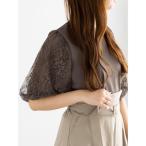 ニット セーター レースバルーンスリーブニット レディース