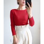 ニット セーター 「ZOZO限定」ボートネックラインストーンニットプルオーバー レディース