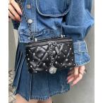 ショルダーバッグ バッグ ラインストーンキルティングバニティーポーチ ショルダーバッグ レディース