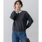 ニット セーター 「洗える」エンブロイダリー フラワーレースコンビ ニット レディース