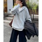 ショッピングフード ニット セーター フード付きニットプルオーバー レディース