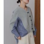 カーディガン バックスストライプニットカーディガン レディース