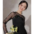 ショッピングフリル ドレス チュールトップス フリル パール キャミワンピース 2点セット パーティー ドレス 結婚式 お呼ばれ オケージョンドレス