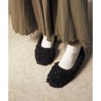 バレエシューズ パンプス 大人かわいい ふわもこプードルファーバレエシューズ