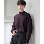 tシャツ コットンポンチモックネックロングTシャツ メンズ レディース