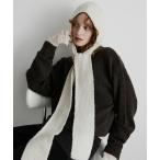 マフラー ストール フード付きニットマフラー レディース