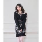 ワンピース ハートチェックキャミワンピニットセットアップ