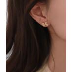 イヤリング YU-KA:ジルコニアリボンイヤリング zirconia ribbon earring レディース