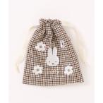 ポーチ miffy/ミッフィー　キルティングチェックシリーズ　巾着 レディース