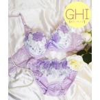 ショッピングブラジャー ブラジャー ショーツセット 「GHIサイズ」大きいサイズ淡いパステルフラワー刺繍＋脇高刺繍！ふんわりガーリーなフラワー刺繍をカップいっぱいにあしらい