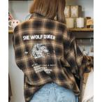 ショッピングシャツ シャツ 限定展開 SHE WOLF DINER×FREAK'S STORE/シーウルフダイナー 別注 オンブレチェック バック刺繍 シャツ メンズ レ