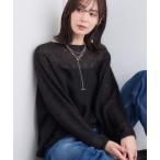 ニット セーター 「キッドモヘア素材」ラウンドヘムニット レディース