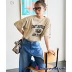 「FREAK'S STORE」 「champion」半袖Tシャツ フリ- ベージュ レディース