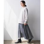 ワンピース 「洗える」ニットチュールドッキングワンピース