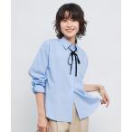 ブラウス シャツ ウォッシャブルリボン付きシャツ レディース