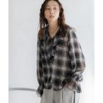 ブラウス シャツ フリルチェックブラウス/605969 レディース