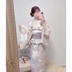 ショッピング浴衣 浴衣 「nonoc×merrylatteコラボ」ayaセレクト／ワンピース浴衣と帯2点(兵児帯・オーガンジー帯）と下駄の4点セット！  簡単着付け　し