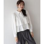 ブラウス シャツ フリルティアードピーチブラウス レディース