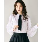 ショッピングネクタイ ブラウス シャツ ビジューネクタイ付きシャツ レディース