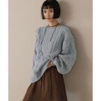 ニット セーター ケーブルフリンジLONG丈  588919 レディース
