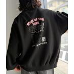 ショッピングレトロ トレーナー スウェット 「JaVaジャバコラボ」裏起毛レコード盤レトロツアーロゴトレーナー メンズ