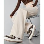 スウェットパンツ ジャージ サイドダブルライン スウェットパンツ ワイド ハイウエスト ウエストゴム 韓国 オフィスカジュアル きれいめカジュアル レ