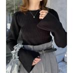 ショッピング長袖 ニット セーター 「WEB限定」袖フレアリブニット レディース