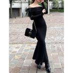 ワンピース 「骨格ウェーブ向け」ドッキングオフショルリボンワンピース