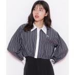 ブラウス シャツ サイドリボンダブルカラーシャツ レディース