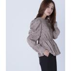 ブラウス シャツ フロッキードットペプラムブラウス レディース