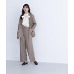 ショッピングワイドパンツ パンツ 「骨格ナチュラル」ツイーディータックワイドパンツ レディース