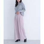 パンツ ウエストラインタックワイドパンツ レディース
