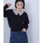 ショッピングレース ニット セーター レースカラーフォルムニット レディース