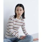 ショッピングボーダー ニット セーター マルチボーダーリブニット レディース