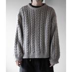 セーター ニット 「RUUBON」3.5G melange cable knit / 3.5G メランジケーブルニット メンズ レディース