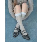 シューズ ダブルベルトフラットシューズ レディース