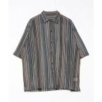 [RAGEBLUE] полоса рисунок рубашка с коротким рукавом L Brown мужской 