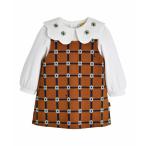 ワンピース 「２点セット」フラワー刺繍フラワートップス＆チェックワンピース キッズ 子供服 女の子