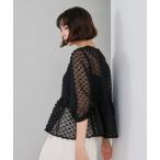ブラウス シャツ 「着映え叶う」ドットライク シアージャカードブラウス レディース