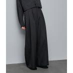 パンツ 「セットアップ」タックワイドパンツ レディース