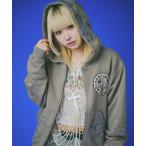 パーカー GALFY（ガルフィー）百合の紋紋スウェットジップパーカー/ブランドロゴ キャラクター刺繍/メンズ レディース ユニセックス メンズ レディ