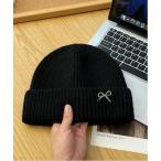 ショッピングBURNER ニット帽 ニットキャップ 「OKUOKU　0909」リボン付き　リブ編みニット帽 oku-bosi-5 レディース