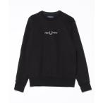 「FRED PERRY」 刺繍スウェットカットソー M ブラック レディース