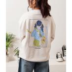 トレーナー スウェット カットスエード ガールイラスト スウェット トレーナー / Cut suede girl illustration sweat