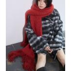 マフラー ストール ボリュームフリンジマフラー レディース