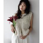 ショッピングベスト ベスト ジレ mixed yarn hand knit vest / ミックス糸ハンドニットベスト レディース