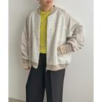 ブルゾン アウター MA-1スリーブツイードブルゾン レディース