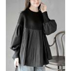 ショッピングセーター ニット セーター Ａラインプリーツ切替ニットプルオーバー レディース