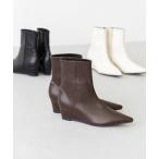 ショッピングウェッジソール ブーツ ポインテッドトゥ ウェッジソール ショートブーツ レディース